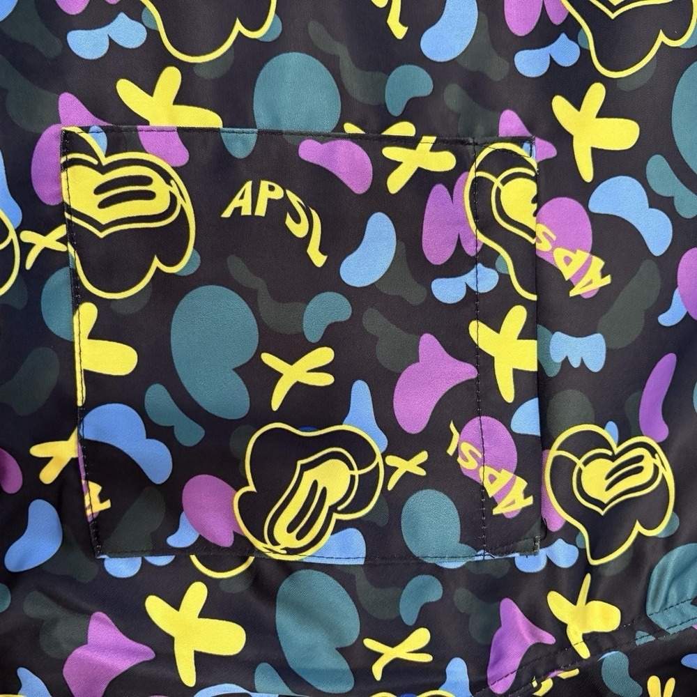 AlphaStyle Doodle NWT Streetwear Men's XL Button Up Shirt Graphic Aesthetic Y2K - Picture 4 of 8